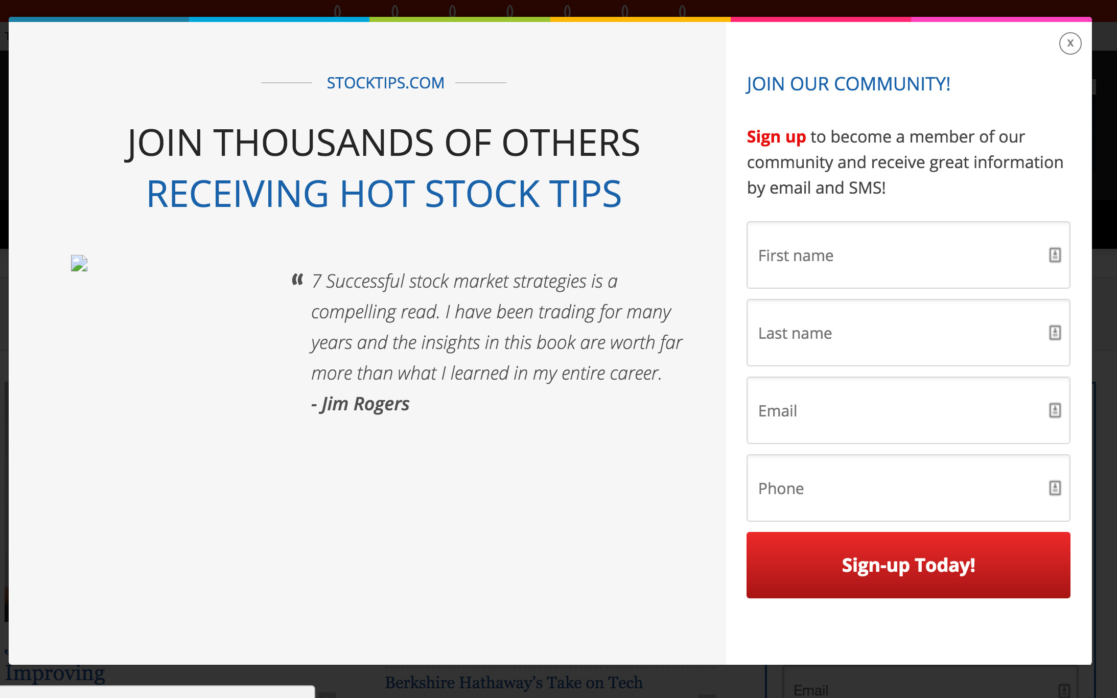 Stocktips Signup